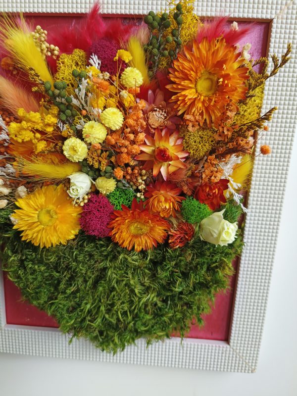 Cuadro en tonos amarillos, verdes y naranjas - Imagen 2